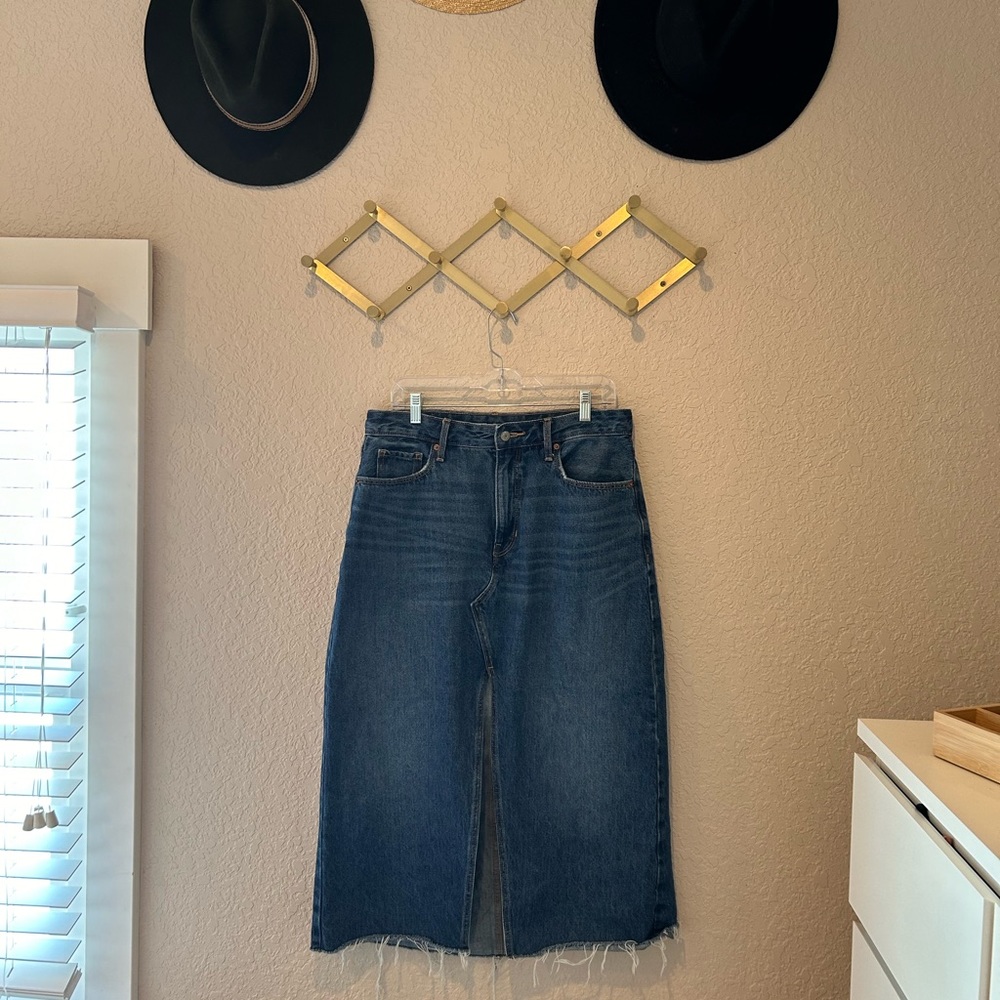 Denim midi skirt